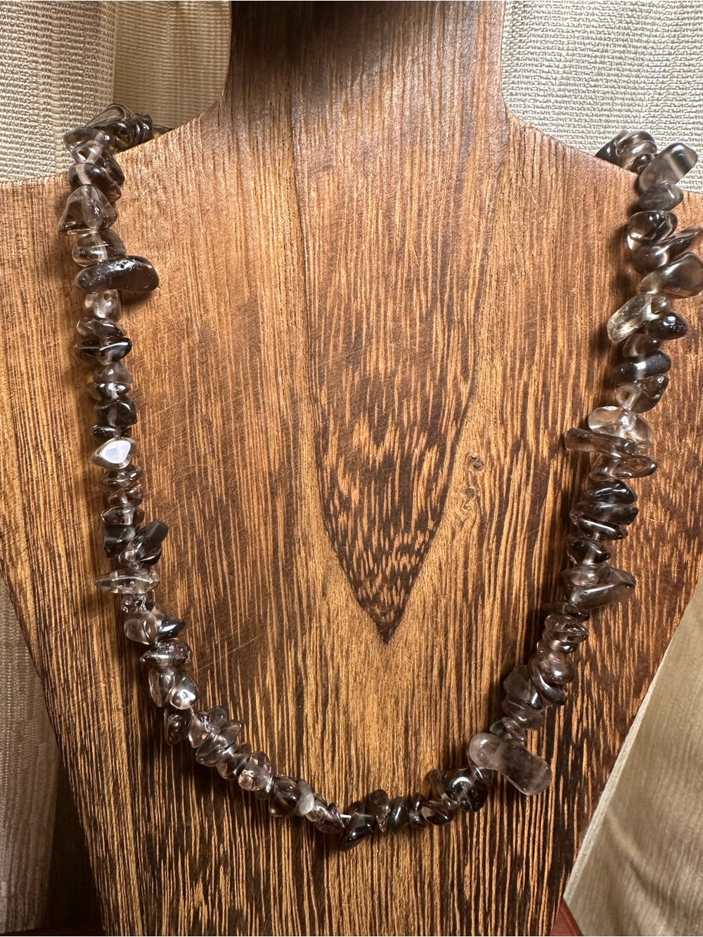 Smoky Quartz Chip Necklace - Crystal Chips Necklace - Picture 4 of 8